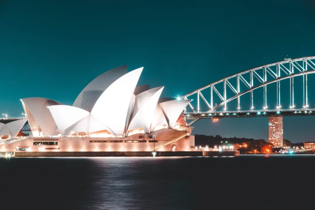 ToF Fotobehang Sydney Opera House ‘s nachts