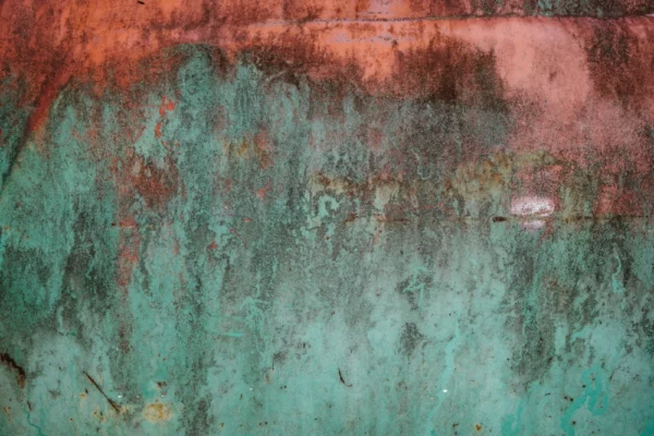 ToF Fotobehang industriÃ«le muur overloop van oranje naar groen