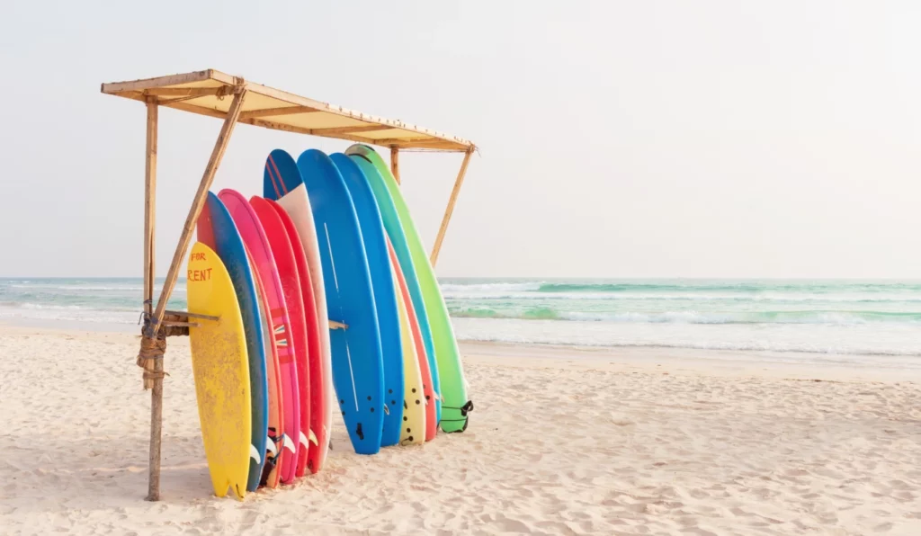 ToF Fotobehang strand met surfborden