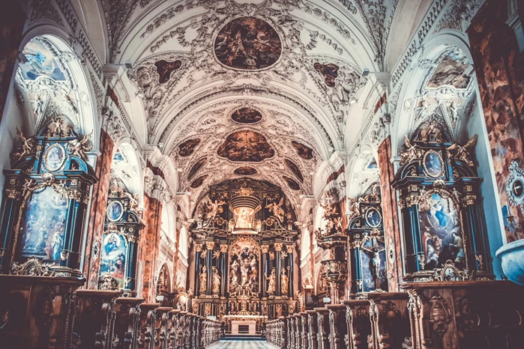 ToF Fotobehang oude gebouwen gouden kerk plafond