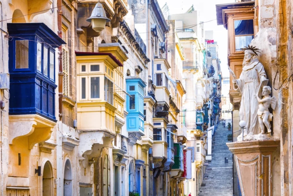 ToF Fotobehang stad straat in Valletta, Malta