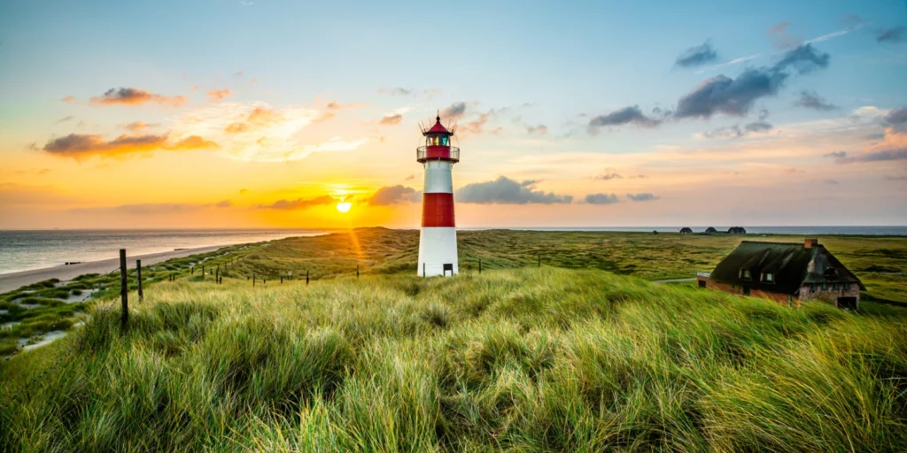 ToF Fotobehang strand vuurtoren in de duinen