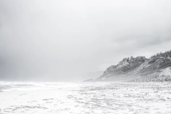 ToF Fotobehang zwart-wit strand met duinen