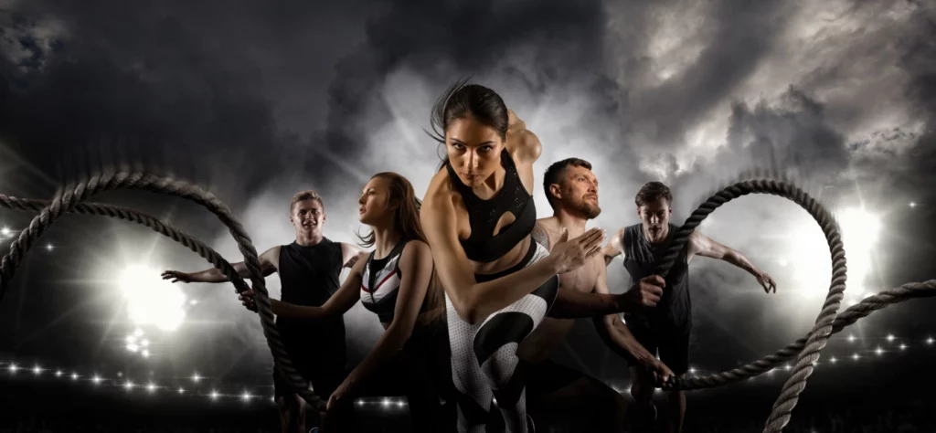 ToF Behang sport mannen en vrouwen die rennen