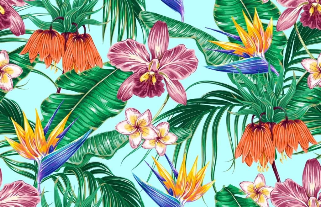 ToF Behang jungle bloemen verschillende kleuren