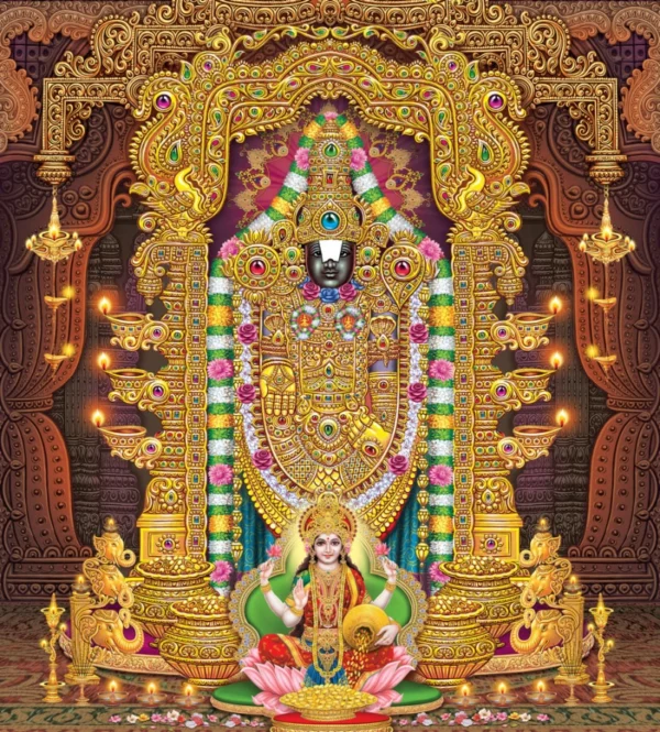 ToF Fotobehang cultuur Indiase god Tirupati Balaji schilderij