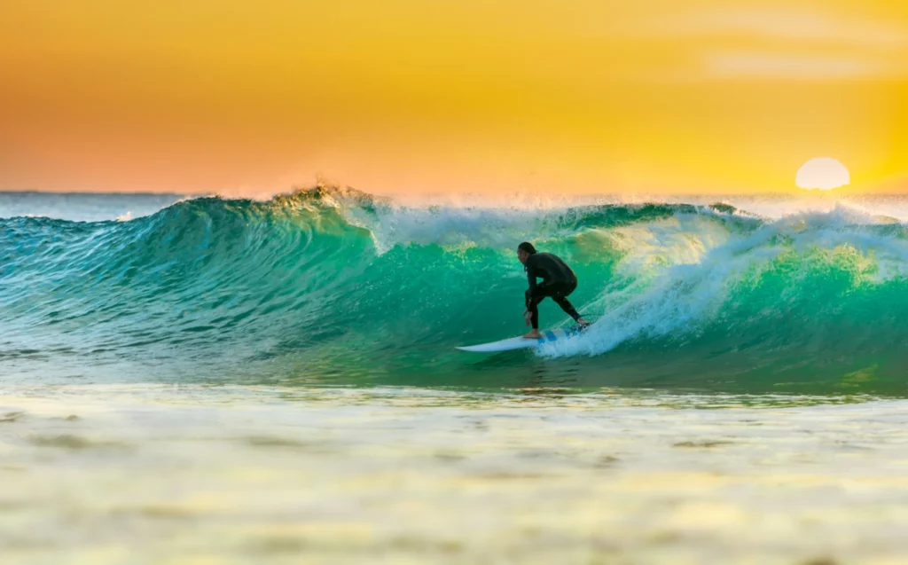 ToF Fotobehang sport zonsopgang surfen