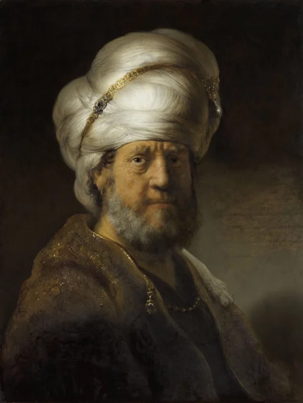 ToF Behang schilderij Man in oosterse kleding, Rembrandt van Rijn